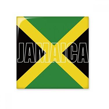 Imagem de Decalque brilhante de azulejo de cerâmica com nome da bandeira do país Jamaica Pedra adorna
