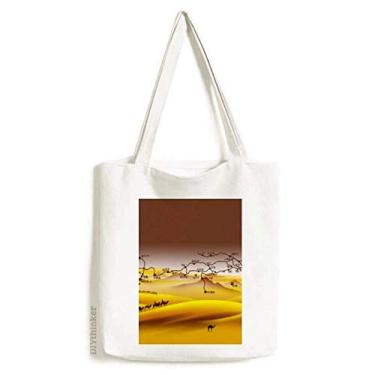 Imagem de Desert Along the Way to the Silk Road Map Tote Canvas Bag Shopping Satchel Casual Bolsa