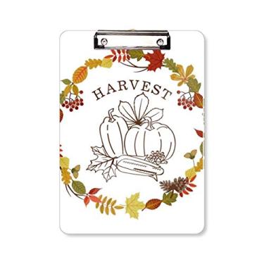 Imagem de Folha de Ação de Graças Guirlanda Padrão Prancheta Pasta Bloco de Escrita Placa de Apoio A4