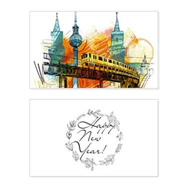 Imagem de Tokyo Japan Rail Train Tower New Year Festival Cartão de felicitações Bless Message Present