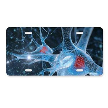 Imagem de DIYthinker Detalhes da imagem de células cerebrais, placa de licença decoração de aço inoxidável para automóvel