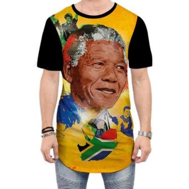 Imagem de Camiseta Long Line Nelson Mandela África Presidente Luta 2 - Estilo Vi