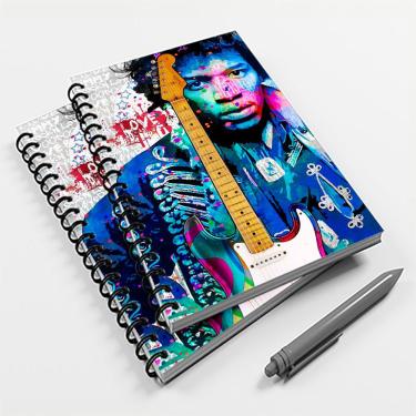 Imagem de Caderno Universitário 200 fls 10 Mat Rock Jimi Hendrix