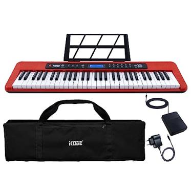 Imagem de Kit Teclado Musical Estudante Kobe KB-300 5/8 61 Teclas Sensíveis ao Toque com Pedal Sustain e Capa Preta