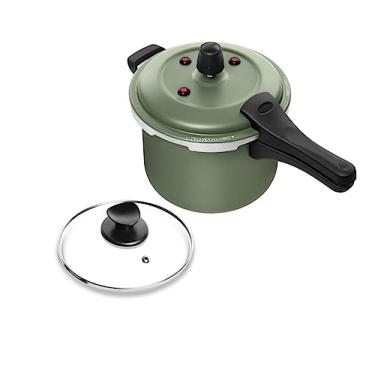 Imagem de Panela de Pressão Patolux Fecho Externo 5,0 Litros Antiaderente Verde Com Tampa Extra