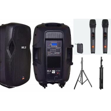 Imagem de Caixa WLS S15 Ativa BT + Caixa S15 Pas+ 2 Mic s/fio +2 Tripé