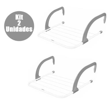 Imagem de Mini Varal Kit 2 Unidades Portatil Roupa Secadora Externo