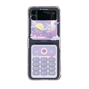 Imagem de Para Samsung Galaxy Z Flip 4 3 5 Capa com pulseira de pérola de desenho animado coreano para Samsung Z Flip4 Flip3 Zflip 5 Capa com corrente de pulso, BlackDHDK, para Samsung Z Flip 4