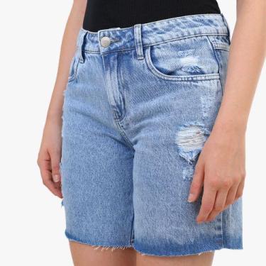 Imagem de Bermuda Jeans Com Rasgos Feminina - Sawary