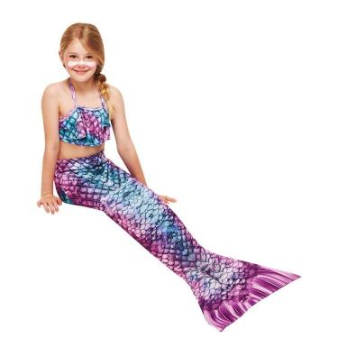 Imagem de Cauda Sereia Nadadeira Infantil da Pra Andar Varias Cores