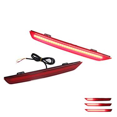 Imagem de GTINTHEBOX Compatível com Honda Odyssey 2011 2012 2013 2014 2015 2016 2017 Honda Odyssey LED refletor de neblina traseiro refletor cauda de freio sequencial flash luzes de sinalização lente vermelha