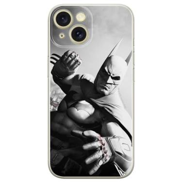 Imagem de ERT GROUP Capa de celular para iPhone 15 Plus original e oficialmente licenciada DC padrão Batman 019 perfeitamente adaptada à forma do celular, capa feita de TPU