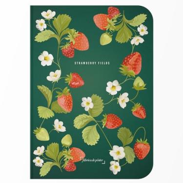 Imagem de Caderno Strawberry Fields Capa Flexível Toque Aveludado 80 Páginas 20x14cm