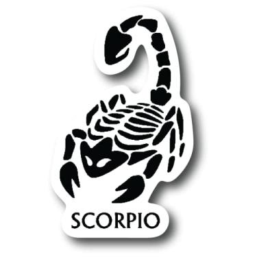 Imagem de Escorpião Adesivo Decalque Impermeável 7,6 cm Zodíaco Astrologia Signos Horóscopo Chakra Esqueleto Assustador Gótico Gótico Grunge Halloween Castelo Crânio Animal Karma Ouija Spooky Tarot Oracle Palm