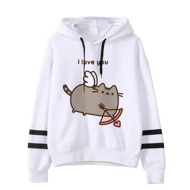 Imagem de Blusa De Frio Moletom Feminino Bolso Canguru Gatinho Cupido-Feminino