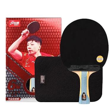 Imagem de DHS Raquete de tênis de mesa 6 estrelas, cabo de haste 6002/6006 ou suporte para caneta, raquete de pingue-pongue da série Superstars com um protetor de borracha Ppbigu / película de proteção de