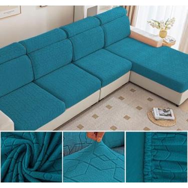 Imagem de Sofá De Estiramento Slipcover Sofá Capa Protetor De Móveis Sofá Macio Com Fundo Elástico Para Crianças, Poliéster Spandex Jacquard Tecido (C,Azul10)