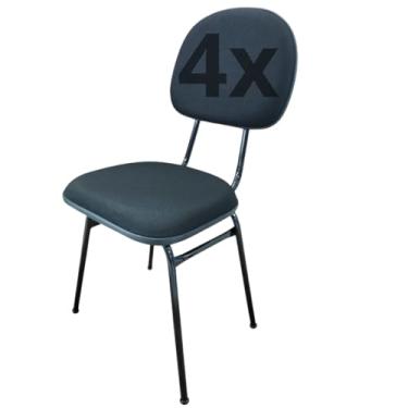 Imagem de HENVIFER, Kit 4 Cadeiras pretas confortáveis escritório, Sala, Quarto