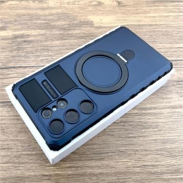 Imagem de Capa sem fio armadura à prova de choque para Samsung Galaxy S24 S23 S22 Ultra S21 Plus Note 20 S 21 22 23 Capas de suporte, azul escuro, para Galaxy S23 Plus