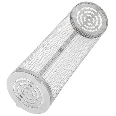 Imagem de Tubo de Rede para Churrasco, Limpeza Fácil de Aço Inoxidável Evita que Grude Churrasqueira de Alta Eficiência Cesta Redonda para área Externa (12,2 pol.)