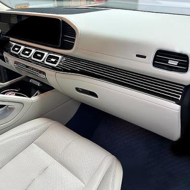 Imagem de Generic Painel de Acabamento de Instrumento para Console Central para Mercedes-Benz GLE Class W167 Coupe C167 GLE350 450 53 580 63 AMG S GLS X167 GLS450 580 63 Acessório Interno Preto ABS Plástico