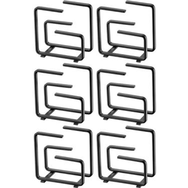 Imagem de 6 Porta Guardanapos de Papel Preto Fosco para Cafeterias Suportes Organizadores de Mesas