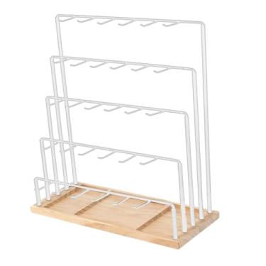 Imagem de Deevoka Cabide de jóias rack brinco expositor titular armazenamento fácil montar organizador com ganchos para fotografia casa orelha studs, BRANCO