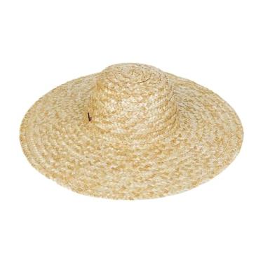 Imagem de predolo Chapéu de palha de cowboy de verão respirável leve funcional com cordão multiuso para camping elegante, Diâmetro 45CM