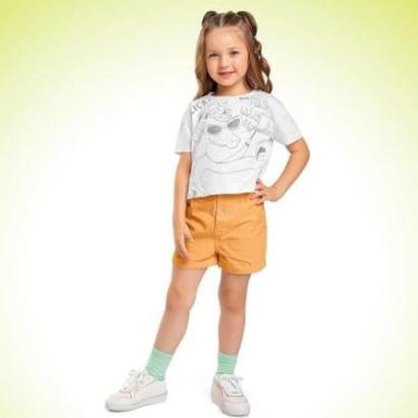 Imagem de Blusa Infantil Verão Menina Para Colorir Tam 4 a 10 - Fakini-Feminino