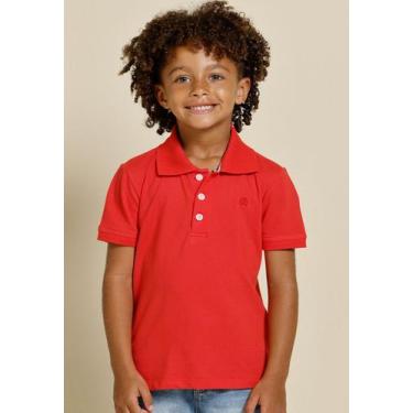 Imagem de Camisa Polo Infantil Vermelho Banana Danger