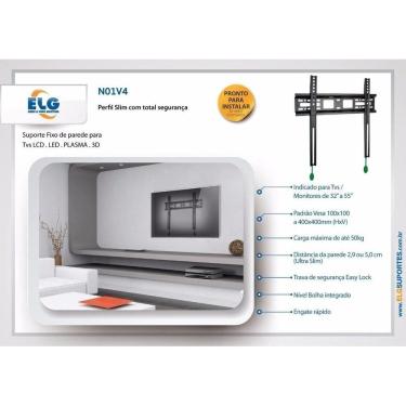 Imagem de Suporte de Parede Tv Led 3d Lcd Plasma 32" A 65" N01v4 Elg