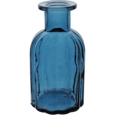Imagem de VASO DECORATIVO ENFEITE CASA GARRAFA HOME&CO VIDRO 14x7x7cm AZUL