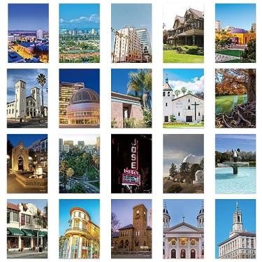 Imagem de xtvinvm US City San Jose California Cartões postais de viagem de todo o mundo Pacote de cartões postais vintage para correspondência, negócios, Natal, feriado, aniversário, com lado para