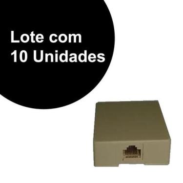 Imagem de Caixa de Sobrepor Rj45 Femea Lote 10 Unidades para Cabo de Rede Intern