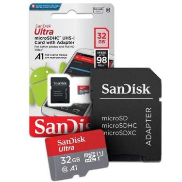 Imagem de Cartão de Memoria 32gb Micro Sd Cl10 98mb/s Ultra Plus SDSQUAR Sandisk
