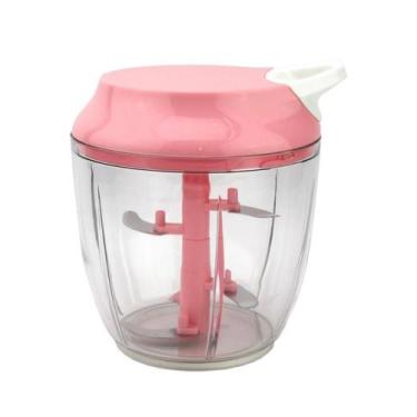 Imagem de Processador Alimentos Manual Alho 5 Lâminas 900Ml Rosa - Em Casa Tem