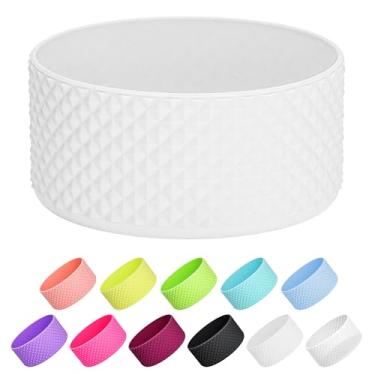 Imagem de Diumepo Bota de silicone para garrafa de água Hydroflask 32/1,134 g - Capa de manga inferior antiderrapante capa de garrafa amortecedora, protetor inferior para 9 cm (branco)