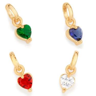Imagem de Pingente banhado ouro 3x 24k 18k e 22k ou prata 925 feminino solitário