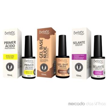 Imagem de Primer ácido + Selante Top coat + Gel base nude Beltrat 10ml
