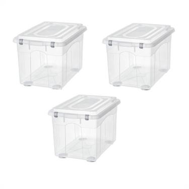 Imagem de Kit 3 Caixa Alta Organizadora Brinquedo Objeto 56l Sanremo