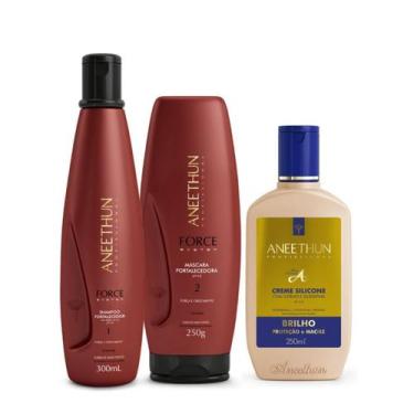 Imagem de Kit Shampoo e Máscara Force+Creme de Silicone-Aneethun