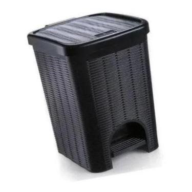 Imagem de Lixeira Para Banheiro De Plástico 12 Litros Com Pedal PRETO - Nitron