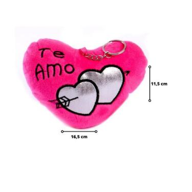 Imagem de Lindo chaveiro pelúcia coração te amo flecha do cupido 16cm - WELLMIX