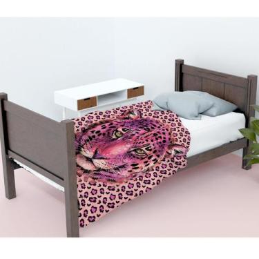 Imagem de Manta Soft Microfiba Oncinha Feminina Solteiro 1,50mx2,20m - PRESENTE-