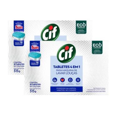 Imagem de Kit 36 Tablete Cif Detergente para Máquina de Lavar Louças 4 em 1