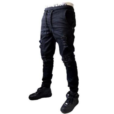 Imagem de Calça jogger Branca rasgada lançamento varias cores - sky jeans , Pret