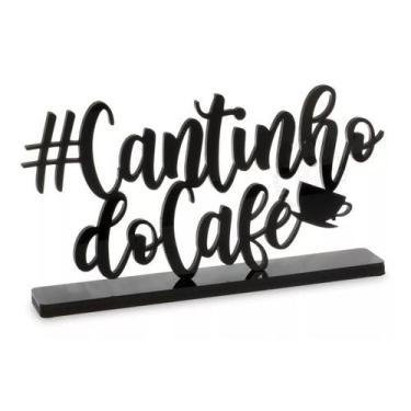 Imagem de Letreiro Decorativo - Cantinho do café - preto - Decoração com Base - 