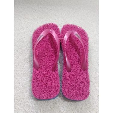 Imagem de Chinelos de capacho com borracha 100%  ortopédicos e anti stress rosa 
