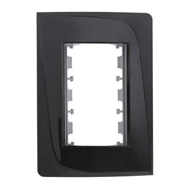 Imagem de Placa + bastidor 2x4 3 modulos tendenza preto - pezzi