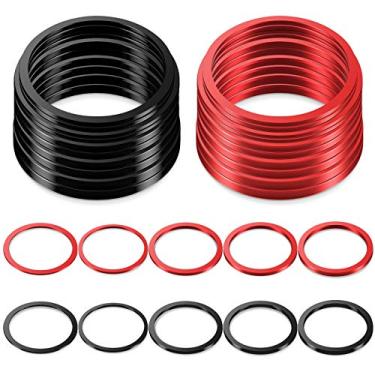 Imagem de 20 Peças Espaçador de Suporte Inferior de Bicicleta 7 8 9 10 11 Velocidade Cassete CNC Liga de Alumínio Flywheel Hub Arruela Espaçador do cubo do volante 1 mm 1,5 mm 2 mm 2,5 mm 3 mm Arruela de suporte inferior BB (Vermelho, Preto)